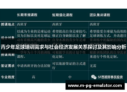 青少年足球培训需求与社会经济发展关系探讨及其影响分析 青少年足球培训需求与社会经济发展关系探讨及其影响分析